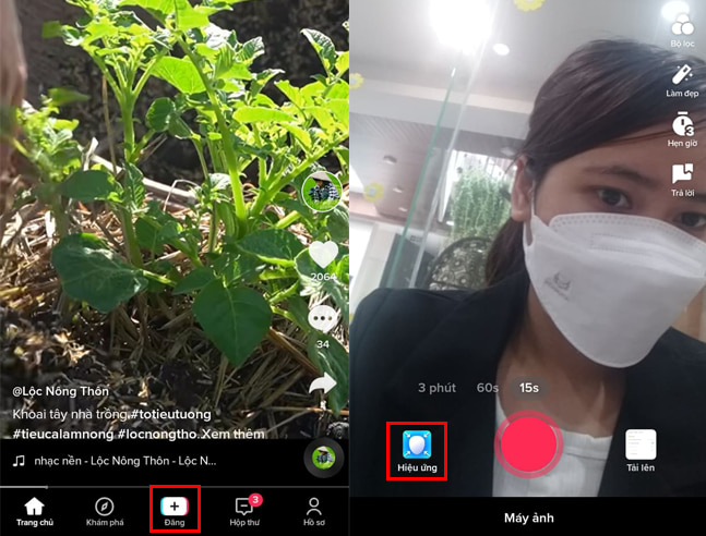 Cách dùng 2 filter trên Tiktok cùng lúc bước 2