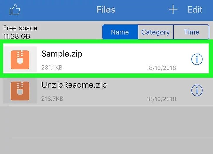 giải nén tệp Zip trên iPhone bằng ứng dụng Unzip - Zip File Opener bước 6