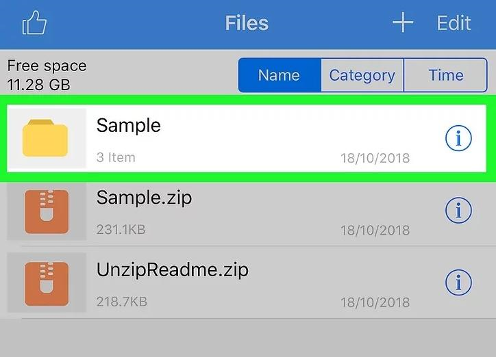 giải nén tệp Zip trên iPhone bằng ứng dụng Unzip - Zip File Opener bước 7