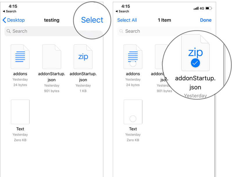 Mở file Zip trên iPhone bằng ứng dụng “Phím tắt” bước 2