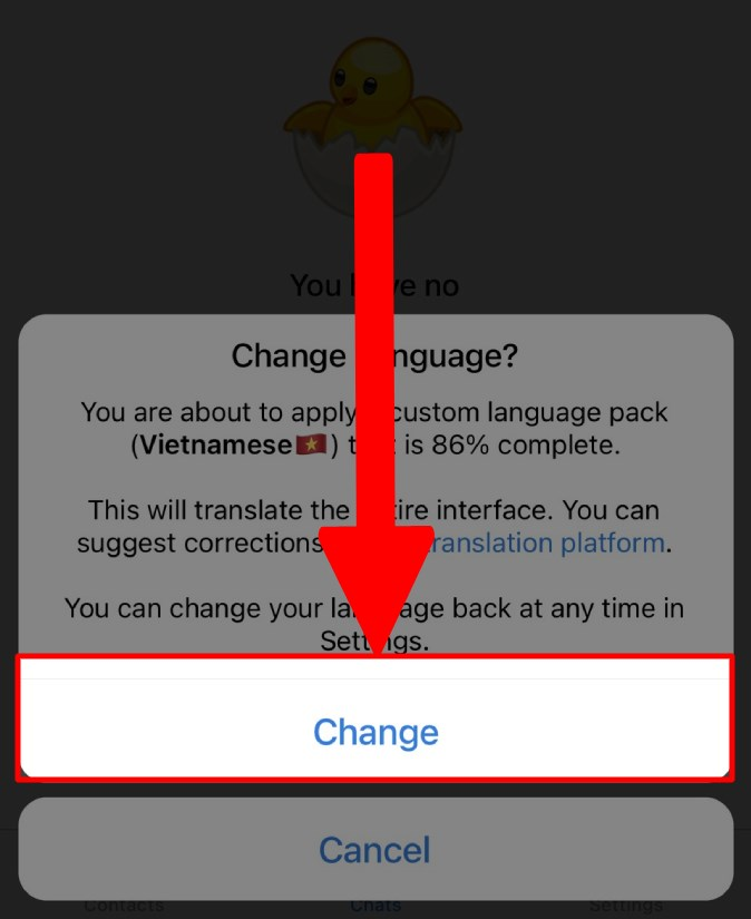 Cài giờ Việt mang đến Telegram bên trên điện thoại cảm ứng thông minh bước 2