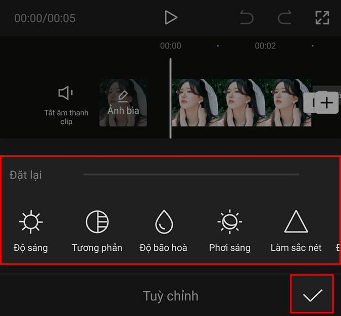 Chỉnh màu ảnh và video trên CapCut bằng công cụ tùy chỉnh bước 4