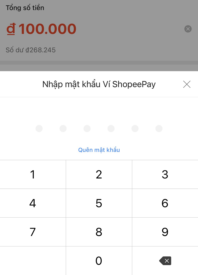 Chuyển tiền từ ShopeePay sang tên đăng nhập shopee khác bước 5