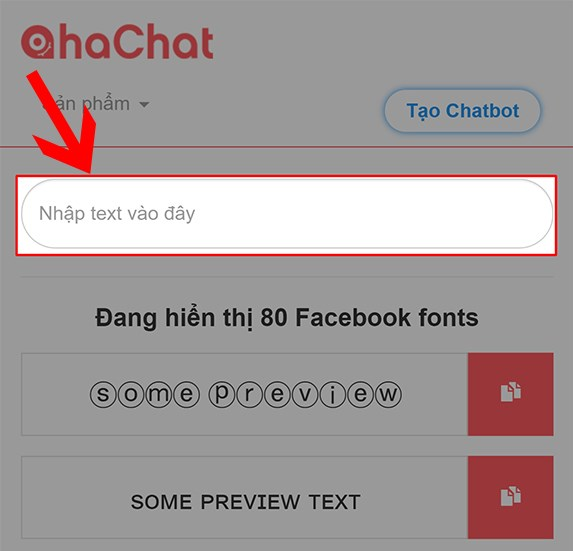  Cách thay đổi phông chữ bên trên Facebook vị AhaChat bước 2