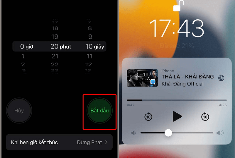 cách hẹn giờ tắt nhạc trên iPhone qua ứng dụng đồng hồ bước 3