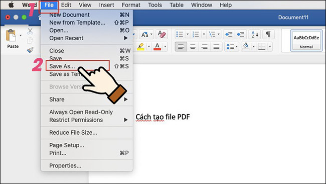 Cách lưu file Word trên Macbook thủ công 1