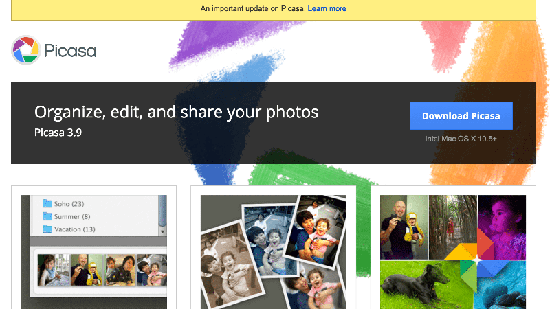 phần mềm chỉnh sửa ảnh trên máy tính Picasa do Google cung cấp