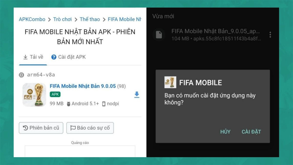 Cách tải FIFA Mobile Nhật Bản về điện thoại Android bước 3