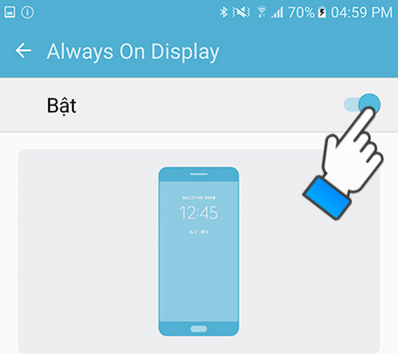 Bật tính năng Always On Display trên Samsung