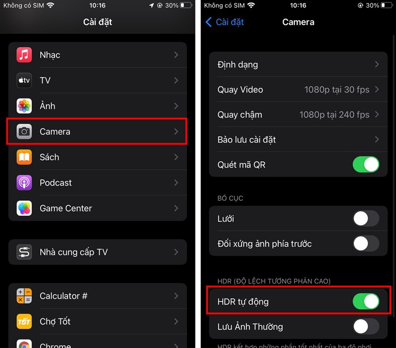 Cách bật chế độ HDR trên điện thoại iPhone