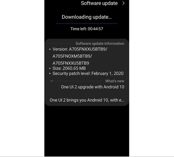 Cập nhật Android 10 cho điện thoại Samsung Galaxy A70