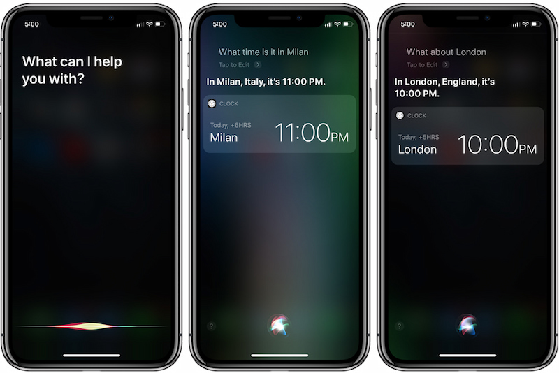 Hiển thị 2 múi giờ trên điện thoại iPhone bằng trợ lý ảo Siri