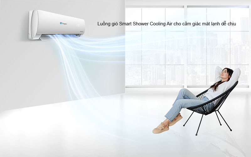 Luồng gió Smart Shower Cooling Air cho cảm giác mát lạnh dễ chịu