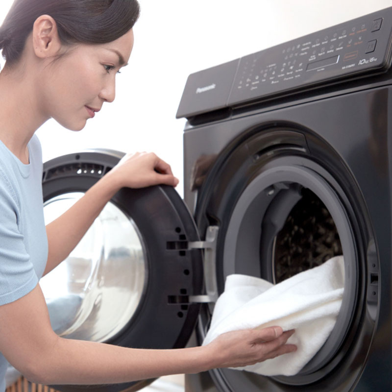 Máy giặt cửa ngang Panasonic tích hợp tính năng sấy rút ngắn thời gian giặt giũ