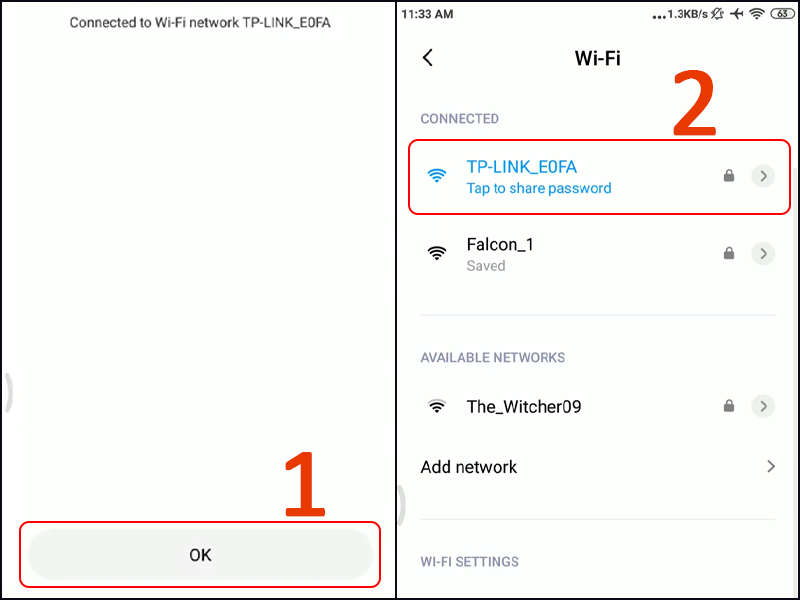 Hoàn tất thiết lập WPS