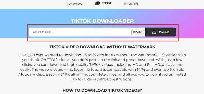 Truy cập tiktokdownload để tải video TikTok