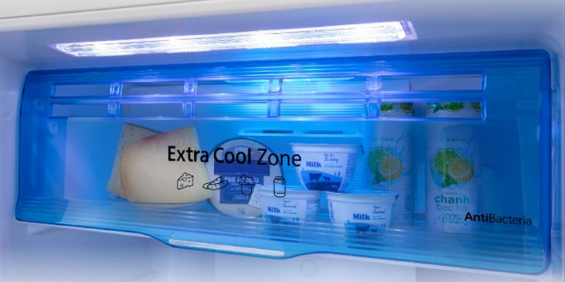 Ngăn mát Extra Cool Zone với nhiệt độ 2 độ C