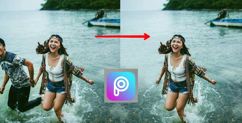 PicsArt tương hỗ khí cụ xóa người vô ảnh