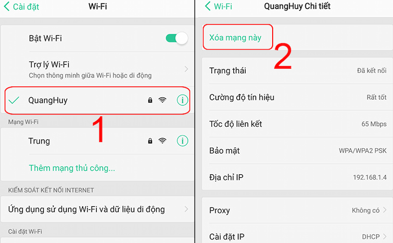 Sửa lỗi điện thoại OPPO không kết nối được Wi-fi