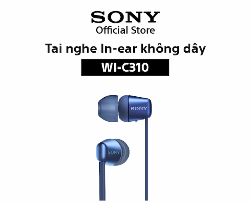 Tai nghe không dây In-ear Sony WI-C310/LCE màu xanh dương đẹp mắt 