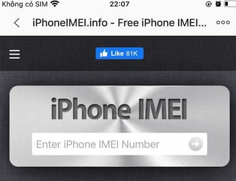 Vào trang web iPhone IMEI để kiểm tra kích hoạt iPhone