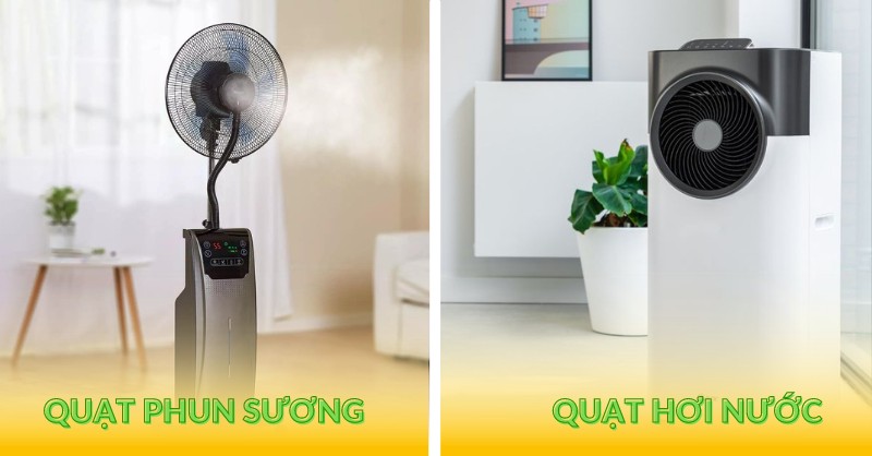 So sánh quạt phun sương và quạt hơi nước