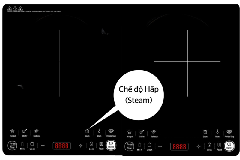 Chế độ hấp (Steam) trên bếp từ 