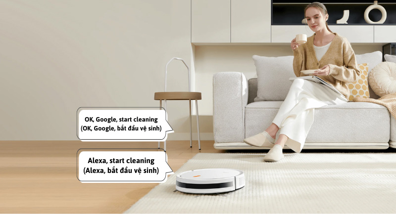 Điều khiển bằng giọng nói thông qua trợ lý Alexa hoặc Google Assistant