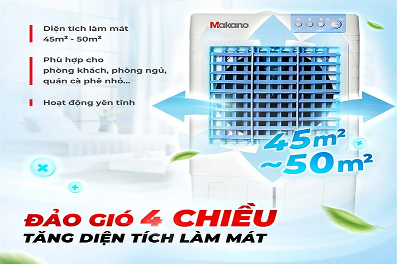 Đảo gió 4 chiều tăng diện tích làm mát