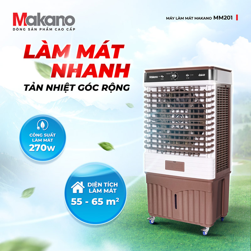 Diện tích làm mát rộng từ 55 - 65m²