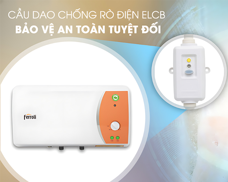 Ferroli VERDI 15L TE được trang bị cầu dao ELCB