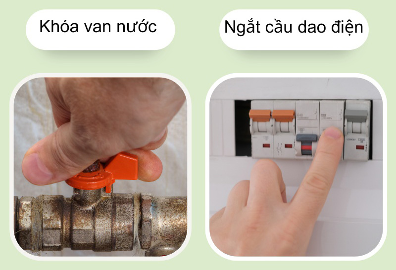 Khóa van nước, ngắt cầu dao điện