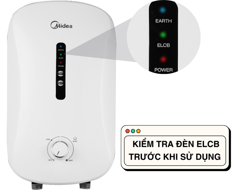 Kiểm tra đèn ELCB trước khi sử dụng