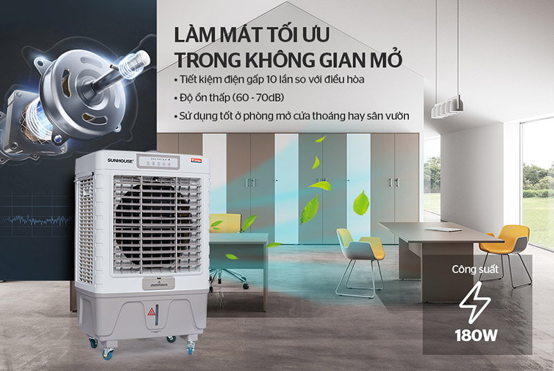 Máy làm mát tối ưu trong không gian mở