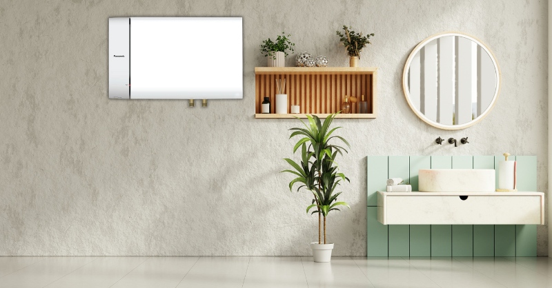 Máy Nước Nóng Gián Tiếp Panasonic DH-20HBMVW 20 lít 2.5KW sở hữu thiết kế đẹp mắt