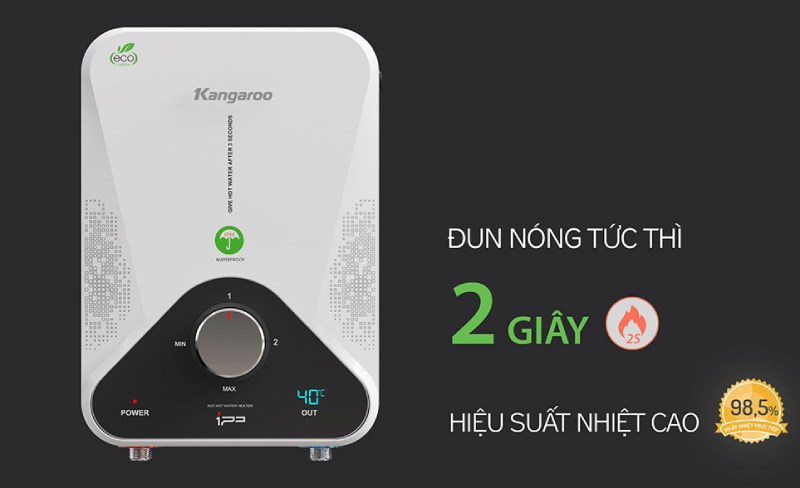 Máy nước nóng trực tiếp kháng khuẩn Kangaroo (Có bơm) KG588WP