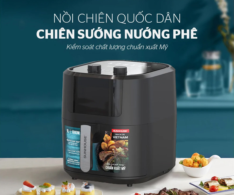 Nồi chiên không dầu Sunhouse SHD4037 9 Lít