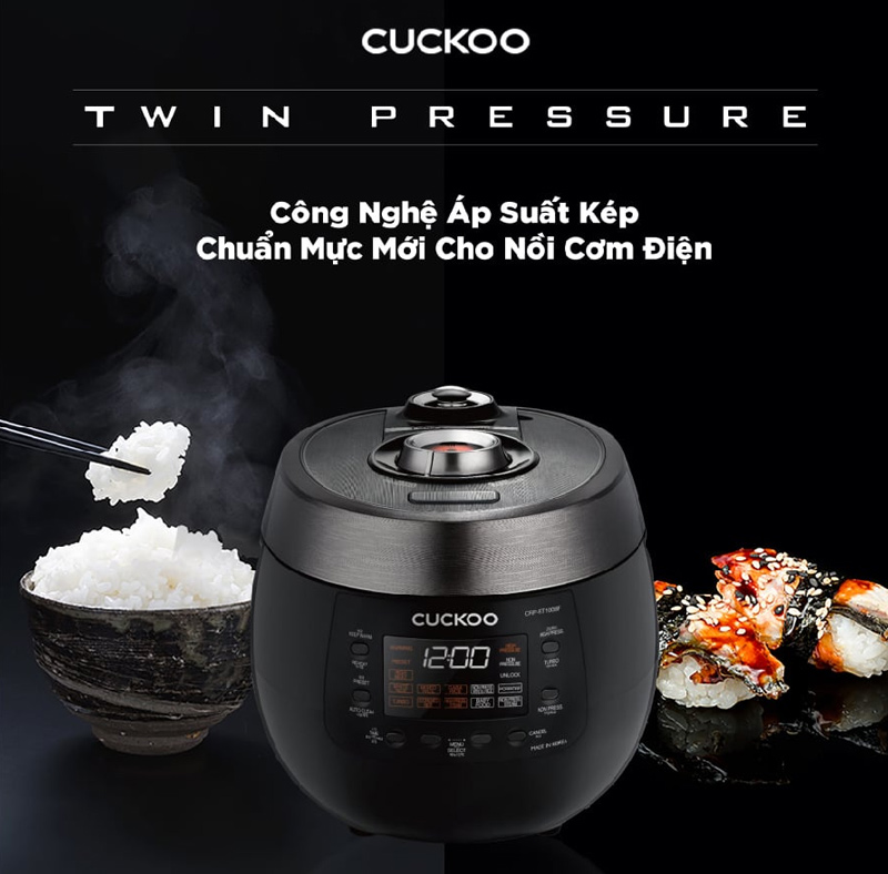 Nồi cơm điện tử áp suất kép Cuckoo CRP-RT1008F 1.8 lít