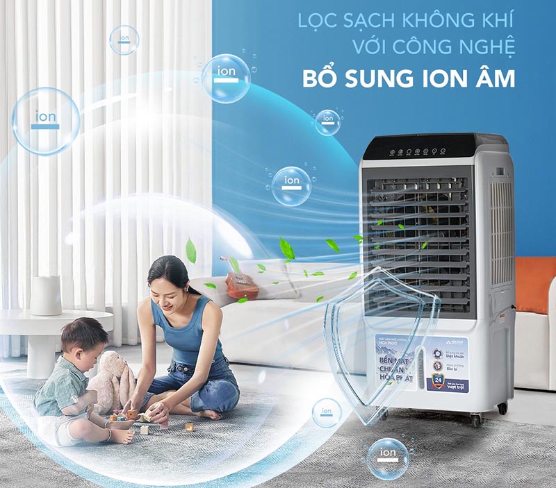 Quạt tạo ion âm lọc không khí 