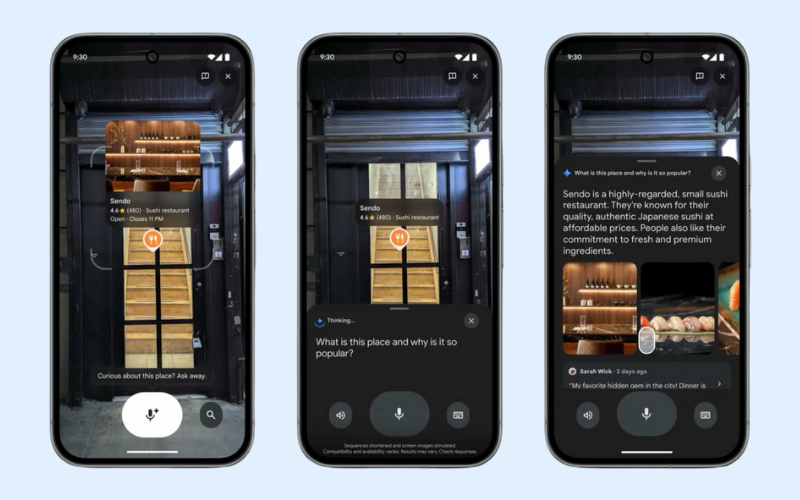 Lens và Gemini trên Google Maps