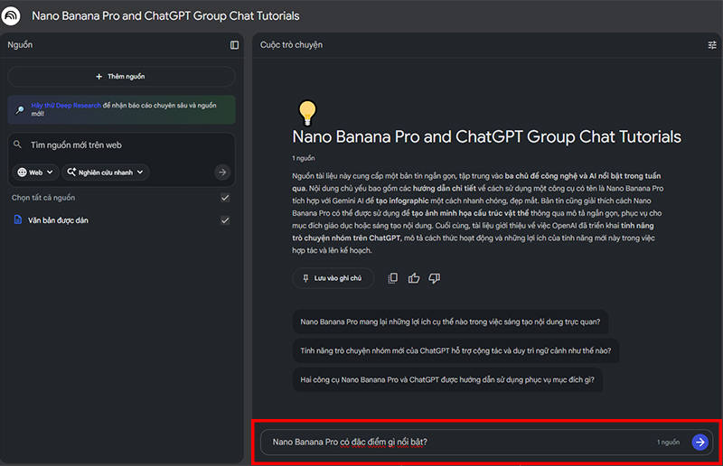 Sử dụng thanh chat để đặt các câu hỏi cụ thể