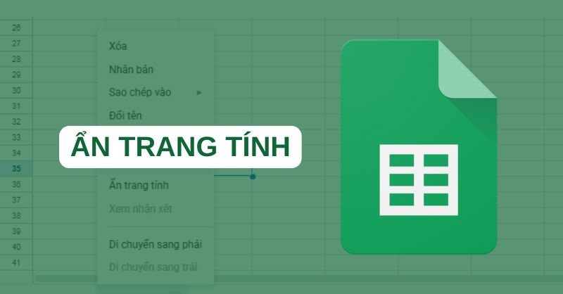Ẩn trang tính trong Google Sheets