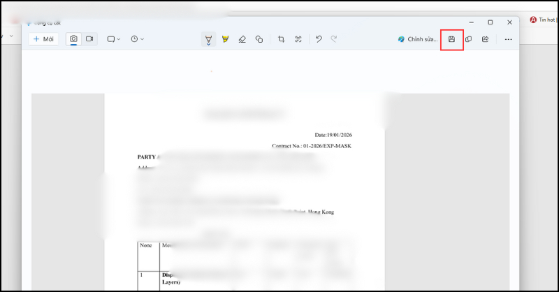 Chọn biểu tượng Save ở góc phải màn hình