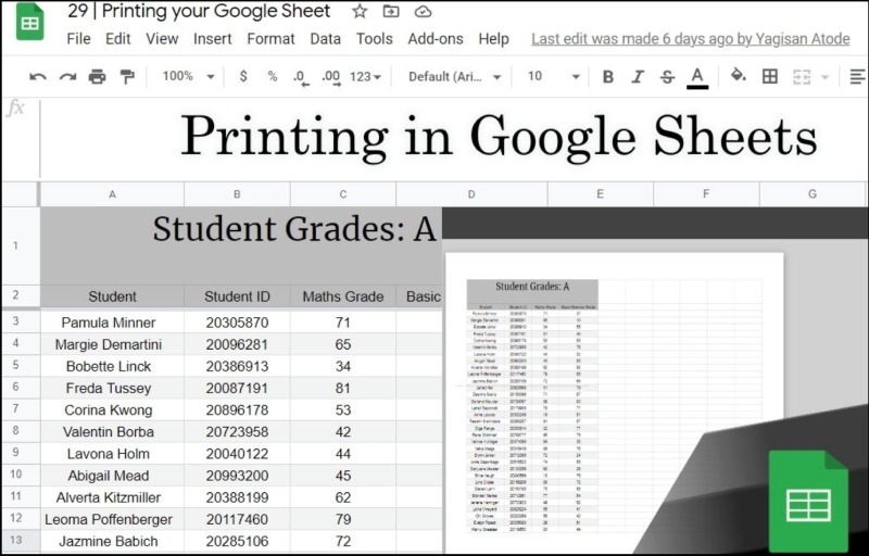 Vùng in trong Google Sheets giúp chọn chính xác phạm vi dữ liệu cần in