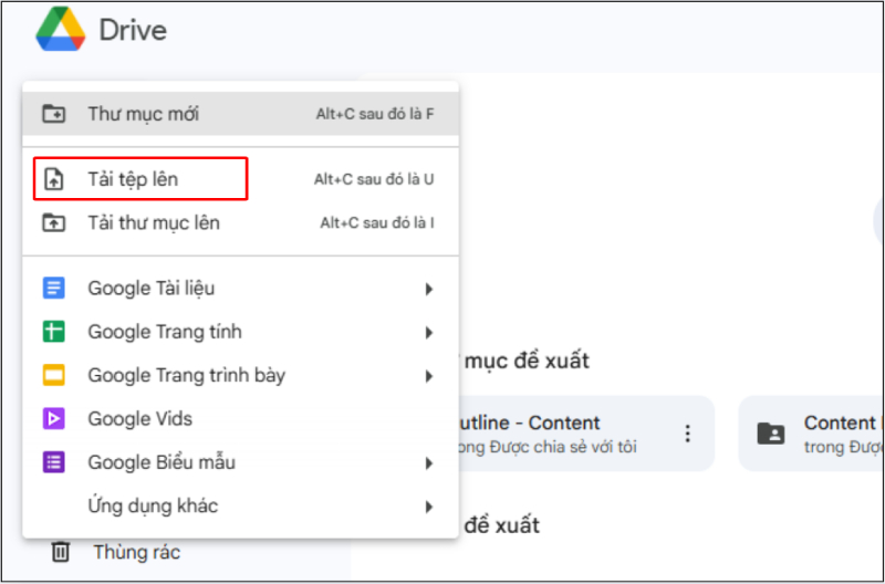 Tải tệp PDF lên Google Drive