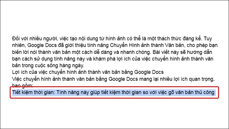 Dùng chuột bôi đen đoạn văn bản 