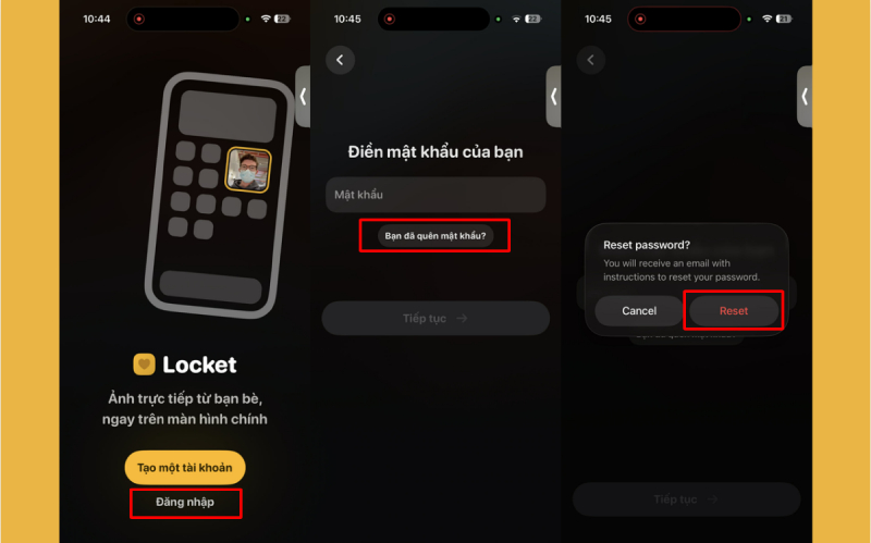 Tùy chọn quên mật khẩu trên điện thoại iPhone