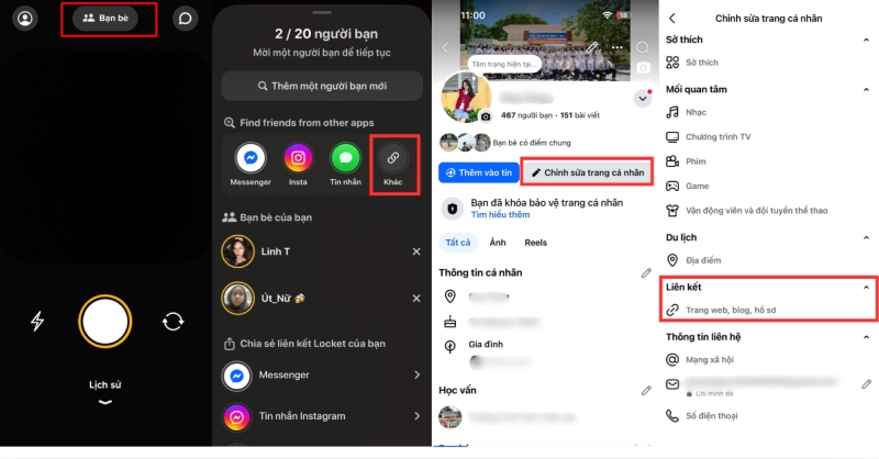 Thao tác copy link tài khoản Locket của bạn