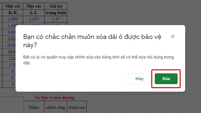Xóa vùng dữ liệu bị khóa nếu không cần bảo vệ nữa