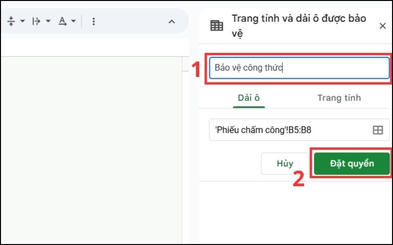 Cách khóa công thức trong Google Sheets bước 2